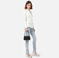 Borse A Spalla|Elisabetta Franchi Borsa hobo mini in nappa lucida Nero