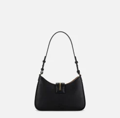 Borse A Spalla|Elisabetta Franchi Borsa hobo piccola in materiale effetto pelle con zip Nero