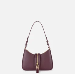 Borse A Spalla|Elisabetta Franchi Borsa hobo piccola in materiale effetto pelle con zip RougeNoir