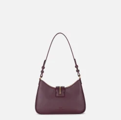 Borse A Spalla|Elisabetta Franchi Borsa hobo piccola in materiale effetto pelle con zip RougeNoir