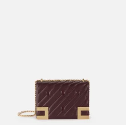 Borse A Tracolla|Elisabetta Franchi Borsa media matelassé con tracolla RougeNoir