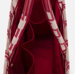 Borse A Mano|Elisabetta Franchi Borsa Monogram Grande Con Organizer Burro/Rosso