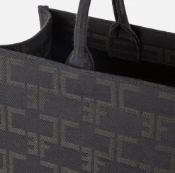 Borse A Mano|Elisabetta Franchi Borsa Monogram Media Nero