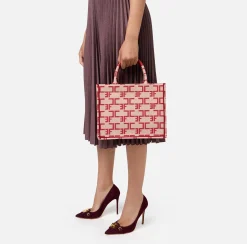 Borse A Mano|Elisabetta Franchi Borsa Monogram Piccola Burro/Rosso