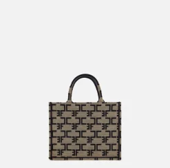 Borse A Mano|Elisabetta Franchi Borsa Monogram Piccola Liquirizia/Nero