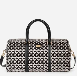 Valigeria|Elisabetta Franchi Borsone Weekend Monogram Travel Nero/Burro