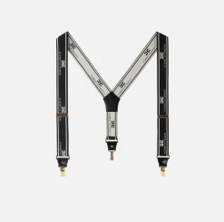 Cinture|Elisabetta Franchi Bretelle con elastico logato Nero