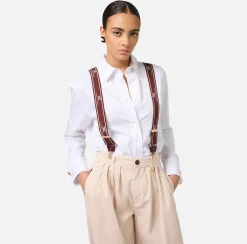 Cinture|Elisabetta Franchi Bretelle con elastico logato RougeNoir