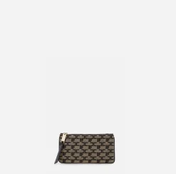 Clutch|Elisabetta Franchi Bustina Monogram Liquirizia/Nero