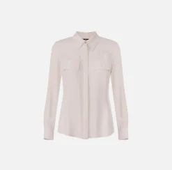Camicie E Bluse|Elisabetta Franchi Camicia in georgette con patte ricamate Lattice