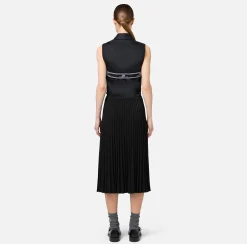 Camicie E Bluse|Elisabetta Franchi Camicia smanicata in popeline con elastici logati Nero