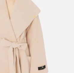 Capispalla|Elisabetta Franchi Cappotto vestaglia in maglia Carne