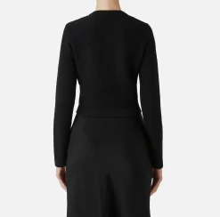 Maglieria E Felpe|Elisabetta Franchi Cardigan in lana bouclé con ricamo Nero