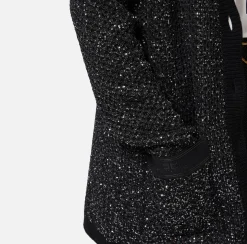 Maglieria E Felpe|Elisabetta Franchi Cardigan in lana con filo paillettes Nero/Silver