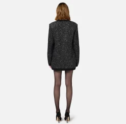 Maglieria E Felpe|Elisabetta Franchi Cardigan in lana con filo paillettes Nero/Silver