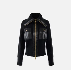 Maglieria E Felpe|Elisabetta Franchi Cardigan in lana costa inglese con maxi zip Nero