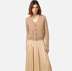 Maglieria E Felpe|Elisabetta Franchi Cardigan in misto cashmere CamelMelange