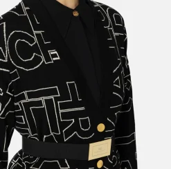 Maglieria E Felpe|Elisabetta Franchi Cardigan in misto lana lettering Nero/Burro