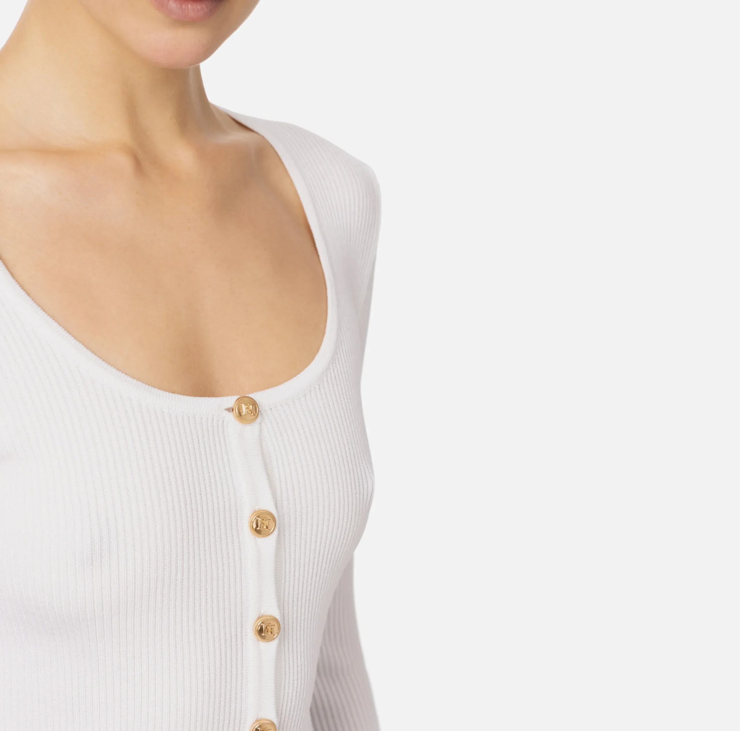 Maglieria E Felpe|Elisabetta Franchi Cardigan in viscosa effetto plissé Avorio