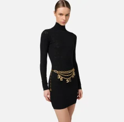 Cinture|Elisabetta Franchi Cintura Con Catene Saldate Tra Loro OroGiallo