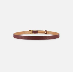 Cinture|Elisabetta Franchi Cintura in pelle con fibbia e passante outline logo RougeNoir