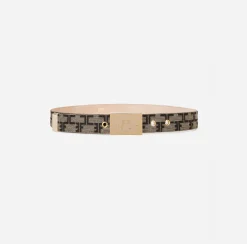 Cinture|Elisabetta Franchi Cintura Pattern Monogram Liquirizia/Nero