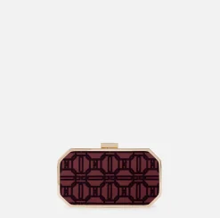 Clutch|Elisabetta Franchi Clutch in tessuto flock RougeNoir