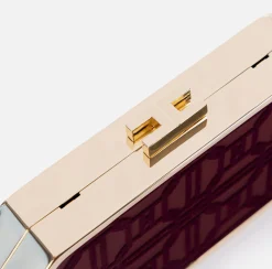 Clutch|Elisabetta Franchi Clutch in tessuto flock RougeNoir