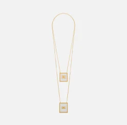 Bijoux|Elisabetta Franchi Collana con placca logo in plexiglass OroGiallo