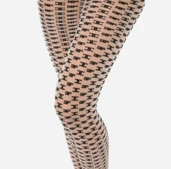Collants|Elisabetta Franchi Collant Pattern Monogram Burro/Nero