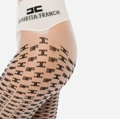 Collants|Elisabetta Franchi Collant Pattern Monogram Burro/Nero