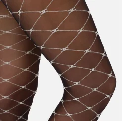 Collants|Elisabetta Franchi Collant Trama Monogram Nero/Burro