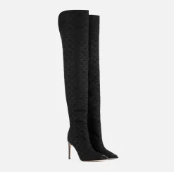 Stivali|Elisabetta Franchi Cuissardes Monogram Nero