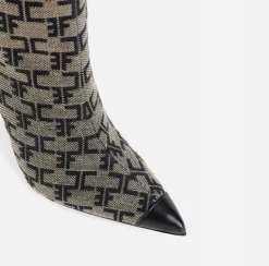 Stivali|Elisabetta Franchi Cuissardes Monogram Burro/Rosso