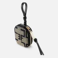 Portachiavi E Charms|Elisabetta Franchi Custodia Porta Oggetti Monogram Liquirizia/Nero