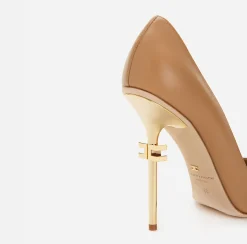 Décolleté|Elisabetta Franchi Décolleté Con Tacco Logato Cammello