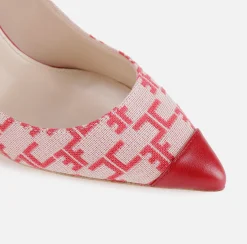 Décolleté|Elisabetta Franchi Decolleté Monogram Burro/Rosso