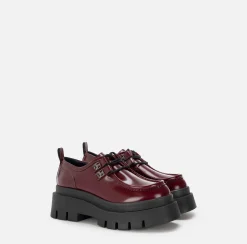 Sneakers E Scarpe Basse|Elisabetta Franchi Derby in pelle con plateau RougeNoir