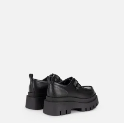 Sneakers E Scarpe Basse|Elisabetta Franchi Derby in pelle con plateau Nero