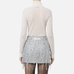 Maglieria E Felpe|Elisabetta Franchi Dolcevita in lana merino con logo jacquard Lattice