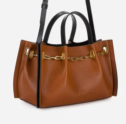 Borse A Mano|Elisabetta Franchi Dune Mini Shoulder Cuoio/Nero