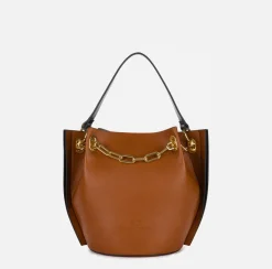 Borse A Spalla|Elisabetta Franchi Dune Secchiello Cuoio/Nero