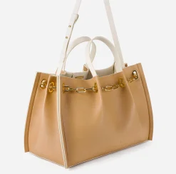 Borse A Mano|Elisabetta Franchi Dune Shopper Cammello/Burro