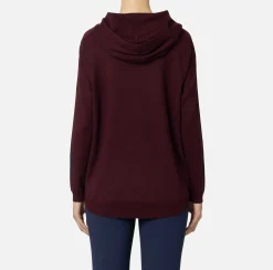 Maglieria E Felpe|Elisabetta Franchi Felpa con cappuccio in viscosa con bande logo Oro