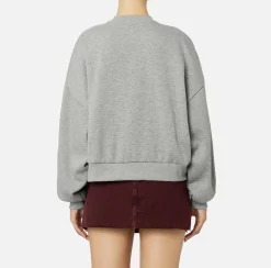 Maglieria E Felpe|Elisabetta Franchi Felpa cropped in cotone con logo college Grigiomelange