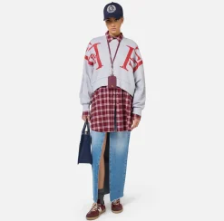 Maglieria E Felpe|Elisabetta Franchi Felpa cropped in cotone con maxi logo Grigiomelange