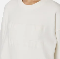 Maglieria E Felpe|Elisabetta Franchi Felpa cropped in viscosa con ricamo logo Avorio