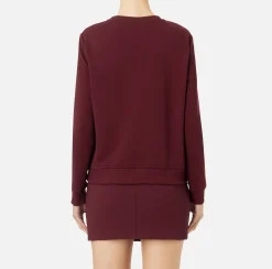 Maglieria E Felpe|Elisabetta Franchi Felpa in cotone con ricamo stemma RougeNoir