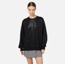 Maglieria E Felpe|Elisabetta Franchi Felpa in cotone lettering Nero