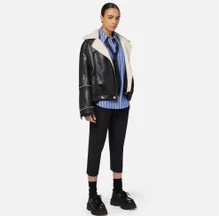 Capispalla|Elisabetta Franchi Giacca aviatore effetto pelle Nero